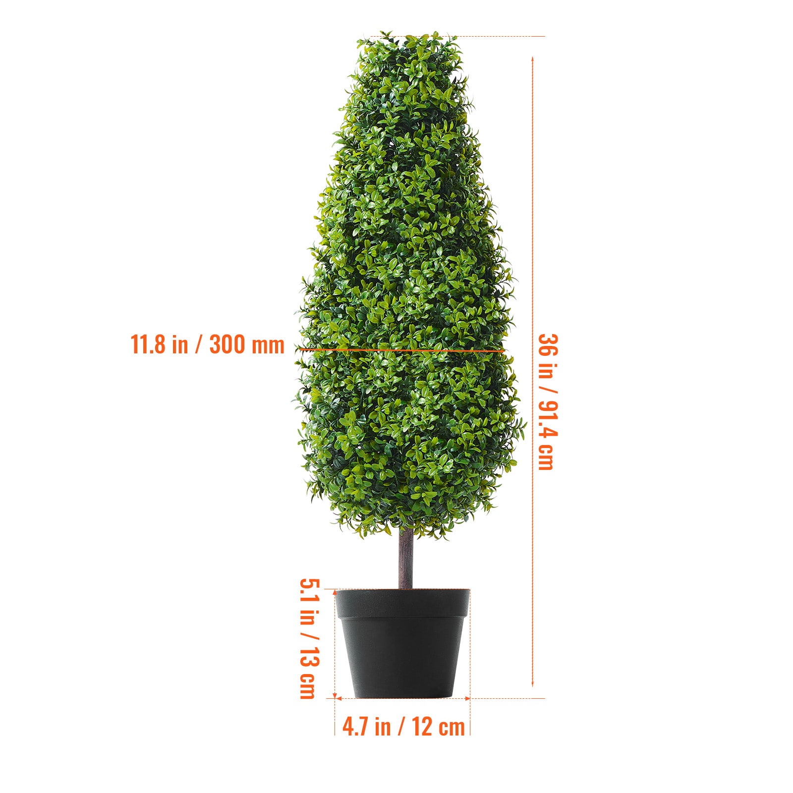 2 Pack 3' Artificial Boxwood Topiary Tree Plant UV Decor In/Outdoor_voghion.com